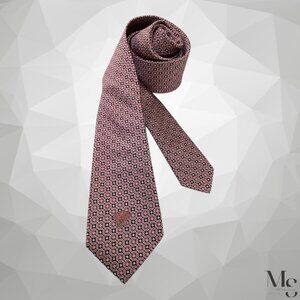 VERSACE Current Pink Geometric Medusa Print Silk Tie Made In Italy W:2.75" NWT